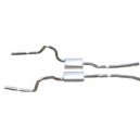 Kit double ligne d'echappement pour V8 2" aluminium