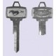 Door key blank with Pony logo